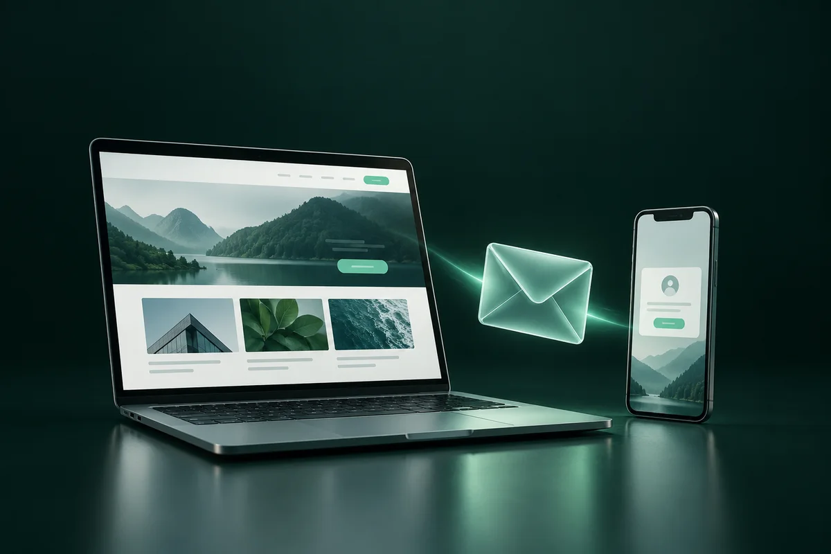 Laptop, phone and an incoming customer enquiry